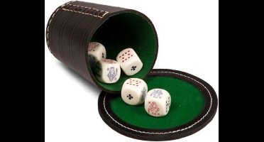 Pokerset Met Chapeau + 5 Dobbelstenen - Dobbelspel