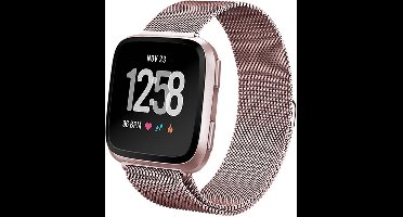 Bandje geschikt voor Fitbit Versa Lite - Roségoud Milanese Band