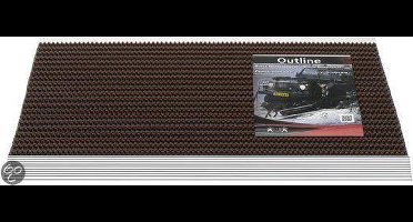 HAMAT Outline Deurmat - Borstelmat - 50x80 cm - Aluminium profiel – Bruin