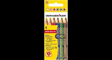 Kleurpotlood Eberhard Faber Mini Winner 3-kantig 6 stuks, dikke kern