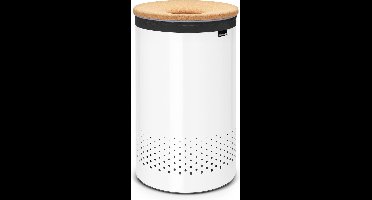 Brabantia Wasmand - met Deksel - 60 l - White / Kurken deksel