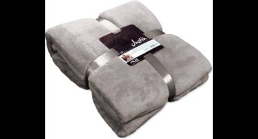 Unique Living Justin - Fleece polyester - Plaid - 150x200 cm - Nickel Grey