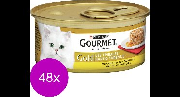 Gourmet Gold Hartig Torentje 85 g - Kattenvoer - 48 x Kip&Wortel
