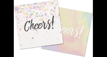 Folat - Cheers Parelmoer Servetten - 16 stuks 33x33 cm