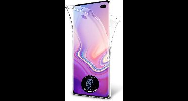 Hoesje geschikt voor Samsung Galaxy S10 Plus - 2 in 1 Volledig Dekkende 360 Hoes Transparant met Ingebouwde Siliconen Screenprotector