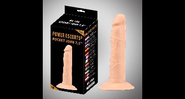 Power Escorts - Rocket John - Realistische Dildo - 7.5 Inch / 19 cm - BR106 - beige