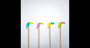 Mustard - Set gummen voor potlood - 16 stuks - tropische vogel