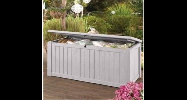 Keter - Rockwood opbergbox - 570 L - 155 x 65 x 72 cm - Kunststof - Wit