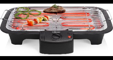 Tristar BQ-2813 Elektrische BBQ – Rookarme Tafelbarbecue 2000W – Grillrooster 38x22 cm – Zwart - Perfect voor Balkon of Camping
