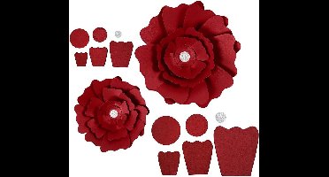 Bloemen - Rood - Rood - 15+25 cm - 230 gram - 2 stuk
