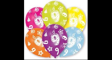 Amscan Ballonnen 9 Jaar 6 Stuks 28 Cm