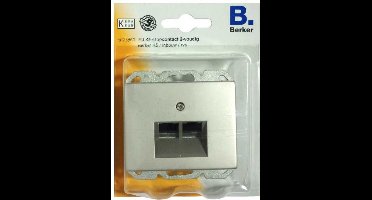 BERKER RJ-45 stopcontact 2-voudig, inbouw | RVS