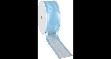 Satin edge Organzalint Turquoise - 38 mm / 25 mtr.