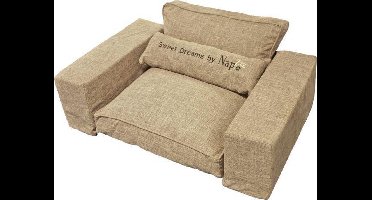 Nap'z hondenmand sofa met kussen linnen bruin 140x80 cm