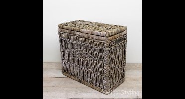 Rotan grey Duo wasmand-70x36xH65-Riet-Rotan