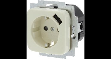 Busch-Jaeger SI Inbouw Wandcontactdoos USB  - 1-voudig - Randaarde - Crème