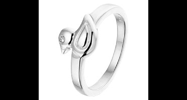 The Kids Jewelry Collection Ring Eend Zirkonia - Zilver