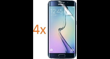 4x Screenprotector geschikt voor Samsung Galaxy S6 Edge - Edged (3D) Glas PET Folie Screenprotector Transparant 0.2mm 9H (Full Screen Protector)