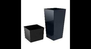 Bloempot Hoog Vierkant Urbi Square 27x27x50cm ANTRACIET Prosperplast