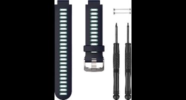 Garmin Forerunner 735 Siliconen Vervanging Horlogebandje - Polsbandje - Wearablebandje - Blauw/Zwart