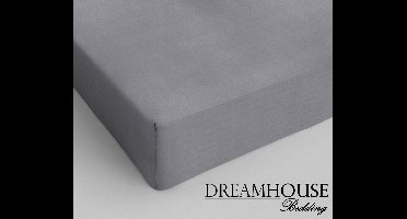 Dreamhouse Katoen Hoeslaken - 160x220 cm - Grijs - Tweepersoons
