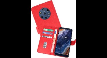 Hoesje Geschikt voor de Nokia 9 PureView - Kaarthouder Book Case Telefoonhoesje - Rood