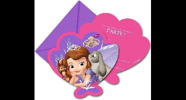 PROCOS - 6 Prinses Sofia uitnodigingen met enveloppen - Decoratie > Kaarten