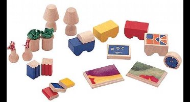 PlanToys Poppenhuis accessoires voor woon- en slaapkamer
