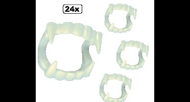 24x Vampier gebit Glow in the dark
