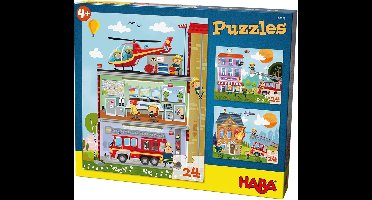 Haba Puzzel Kleine Brandweerkazerne 3 Stuks 24-delig
