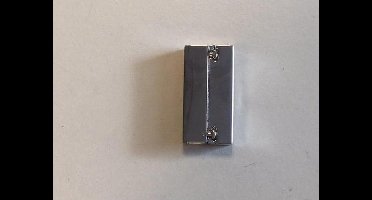 Magneetsluiting plat platinum 38x19 millimeter (gat 4x34mm) 1 Stuks