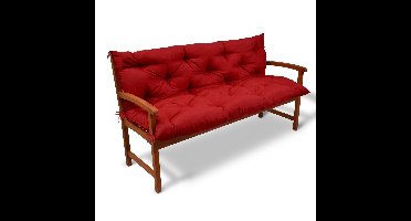 Beautissu Tuinbank kussen Flair BR - kussens voor tuinmeubelen 120 x 50 x 50 cm rood - zitkussen en rugkussen