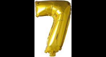 Folieballon cijfer 7 goud 41 cm