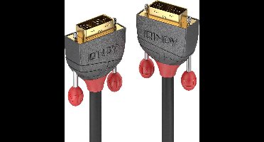 LINDY DVI Aansluitkabel DVI-D 18+1-polige stekker, DVI-D 18+1-polige stekker 15.00 m Zwart 36241 DVI-kabel