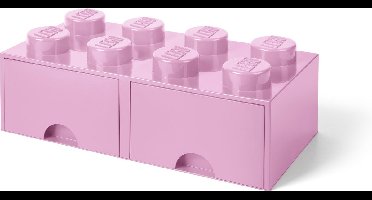 Opberglade Brick 8, Lichtroze - LEGO