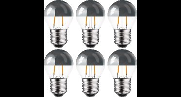 6 stuks | Ledmaxx LED kopspiegellamp zilver 2W 180lm 2200K Niet-Dimbaar P45 | E27 | Zeer Warm Wit | 2 watt | 15.000 Branduren