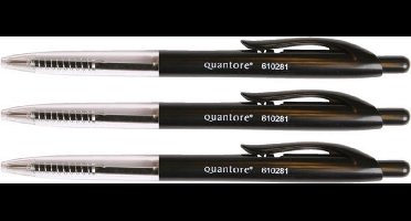 Balpen - Quantore - Zwart - Met drukknop - 1 stuk
