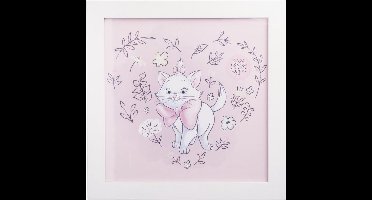 Fotolijst hout witte rand met poster Aristocats 30x30cm.