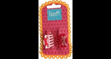 Haarklemmetjes met strikje Roze/Rood - Lief Lifestyle