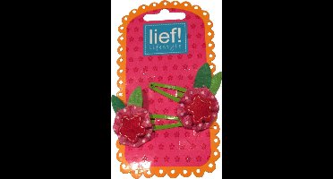 Bloemetjes haarspeldjes met sterretje Roze/Rood - Lief Lifestyle