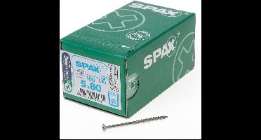 Spax T-star spaanplaatschroef rvs A2 pk 5.0x80mm T20