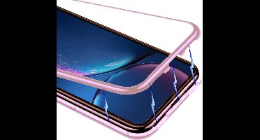 Magnetisch Hoesje geschikt voor Apple iPhone Xr Aluminium Metalen Case iCall - Roségoud