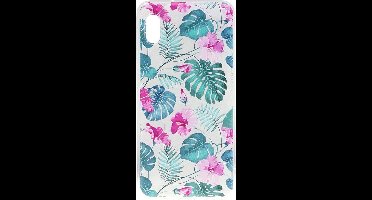 Shop4 - Geschikt voor Samsung Galaxy A10 Hoesje - Zachte Back Case Bloemen en Bladeren