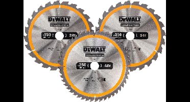 DeWALT DT1963 Cirkelzaagbladen Set 250mm (24T/24T48T 250 x 30mm)