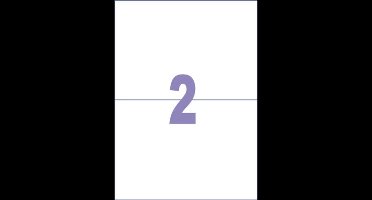 Kangaro etiketten - universeel - zelfklevend - inkljet/laser/kopieer - 210x148mm - 100 vel - 2 stickers per vel - K-210148