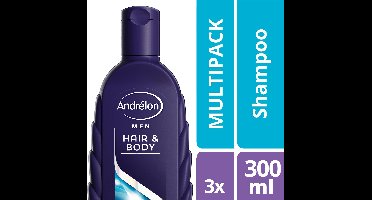 Andrélon Hair & body - Shampoo - 300 ml - 3 stuks -voordeelverpakking