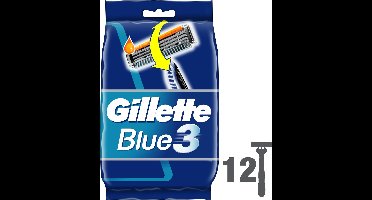 Gillette Blue3 - 12 Stuks - Wegwerpscheermesjes