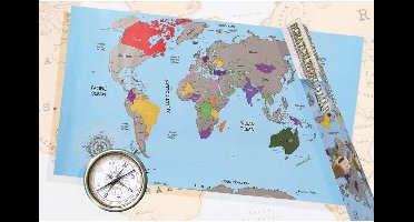 Out of the Blue Scratch World Map - Wereldkaart - Scratch Map