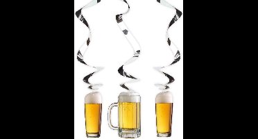 Folat - Spiraal Hangdecoratie Bierfeest 3 stuks - Carnaval - Carnaval kostuum - Carnaval accessoires