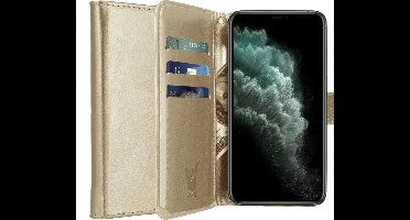 Hoesje geschikt voor iPhone 11 Pro - Book Case Kunstleer Pasjeshouder Goud